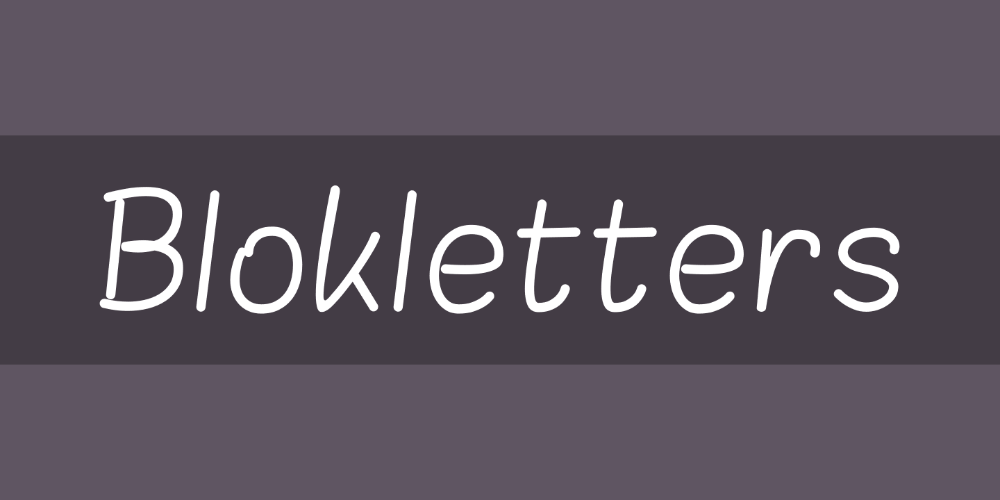 Schriftart Blokletters